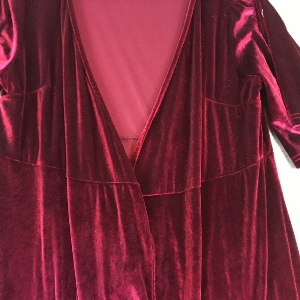 Baltic Born Dress 1XL Bridesmaid Semi Formal Wrap Short Sleeve Maxi Velvet Red - Picture 3 of 12
